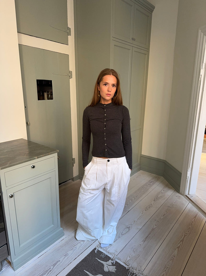 Carmen oversized bukser med bælte - Hvid