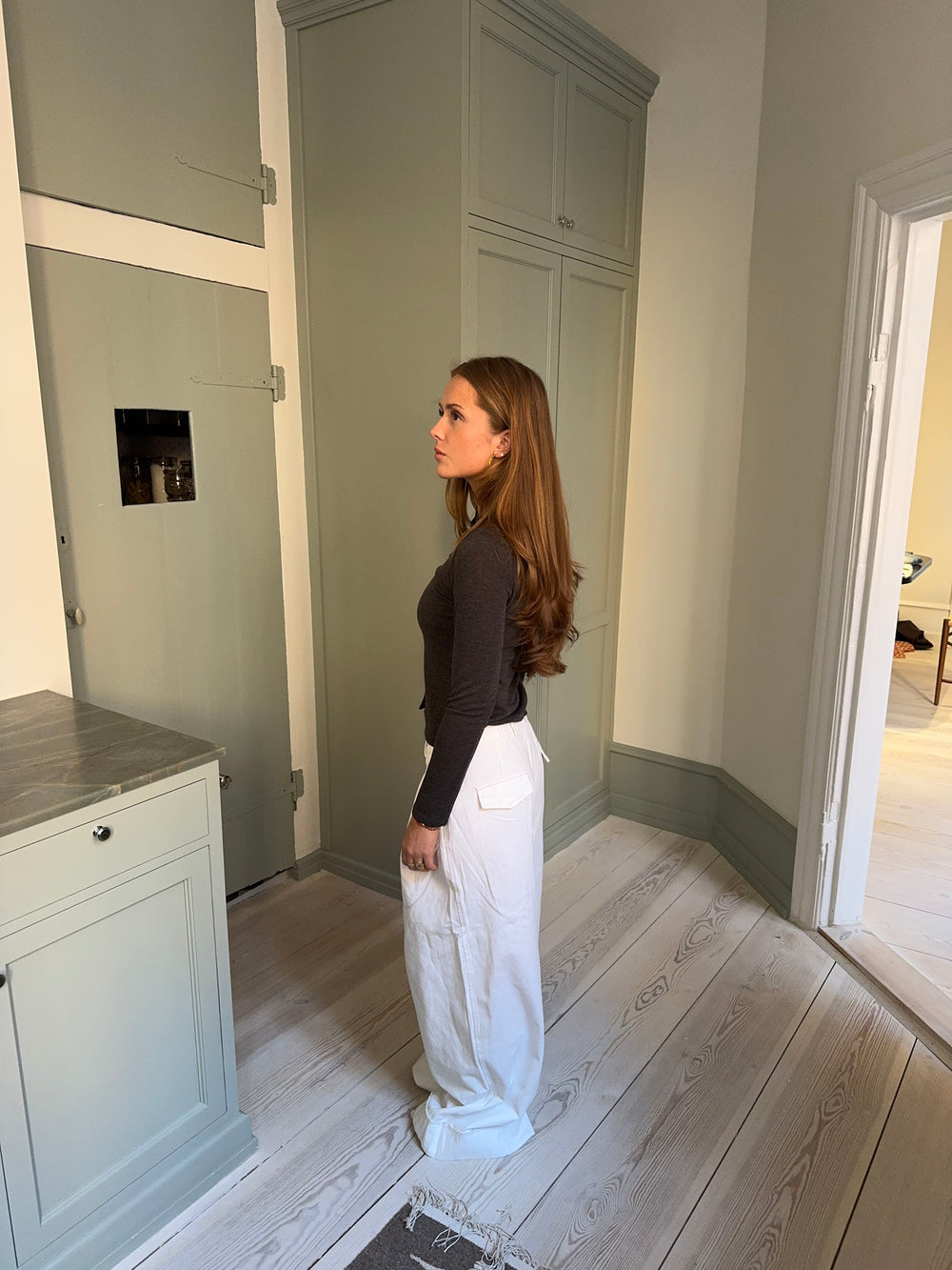 Carmen oversized bukser med bælte - Hvid