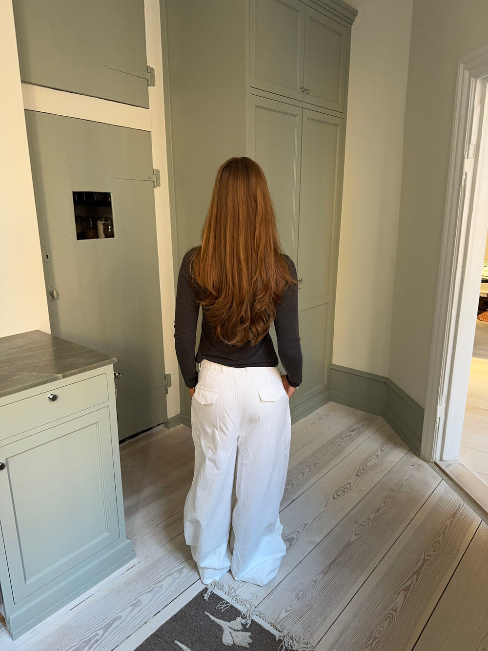 Carmen oversized bukser med bælte - Hvid