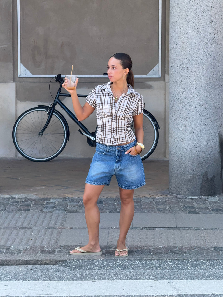 Linda bermuda shorts - Blå denim