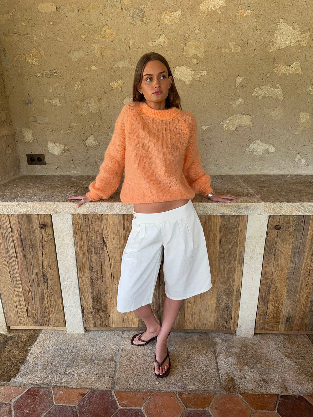 Thaliana bermudashorts  - Hvid
