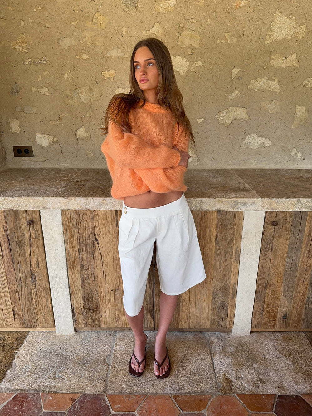Thaliana bermudashorts  - Hvid