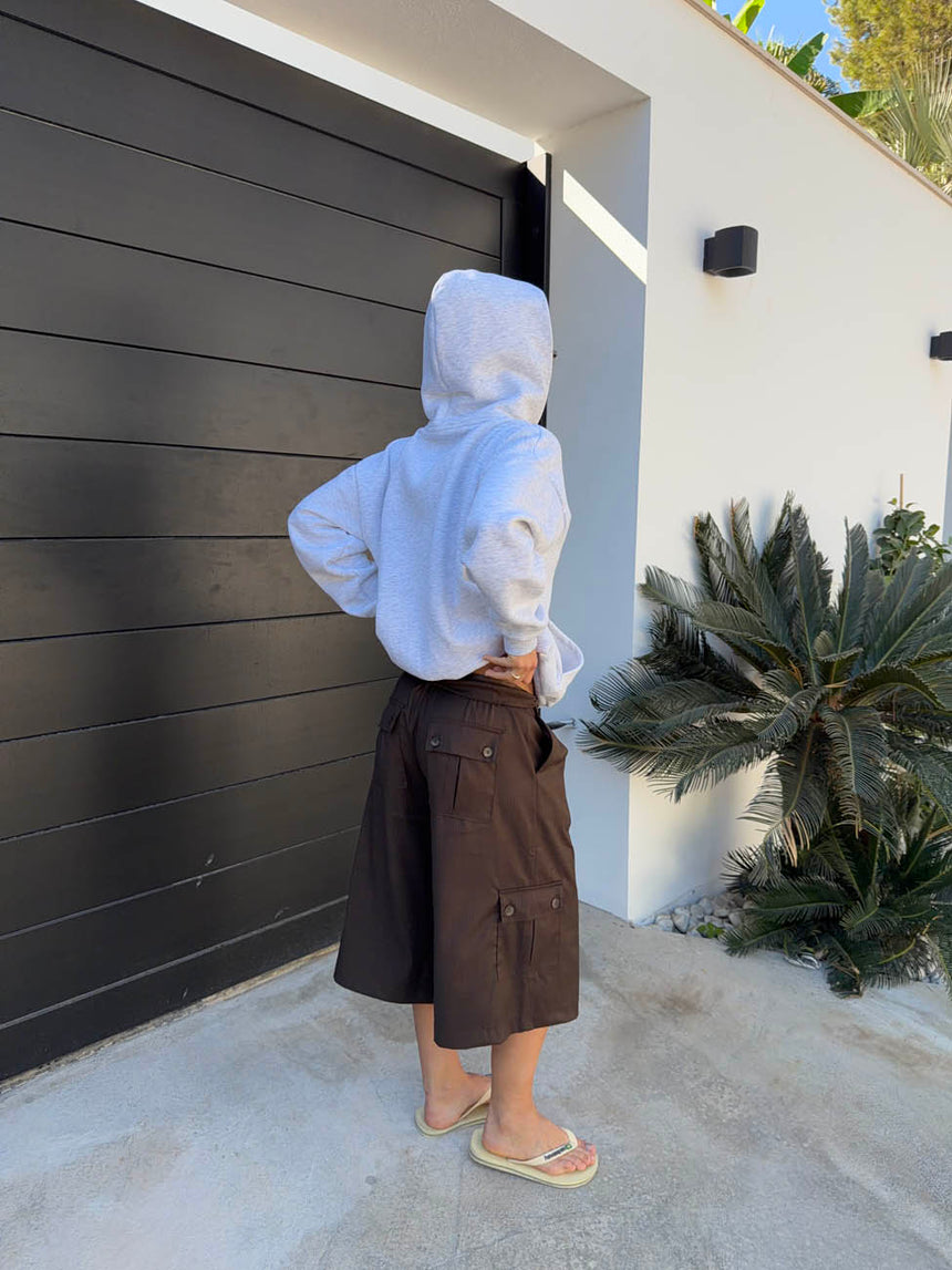Kelsey bermudashorts med nålestriber - Brun
