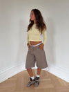 Teha bermudashorts med blonder - Beige/hvid