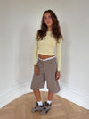 Teha bermudashorts med blonder - Beige/hvid