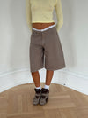 Teha bermudashorts med blonder - Beige/hvid