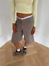 Teha bermudashorts med blonder - Beige/hvid