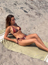 Soleil bikini med mønster - Bordeaux/orange/gul