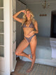 Elia bikini med polkaprikker - Brun/hvid