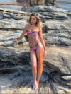 Lolinna bikini med striber - Lyserød/brun