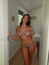 Louisiane bikini med striber og prikker - Brun/white