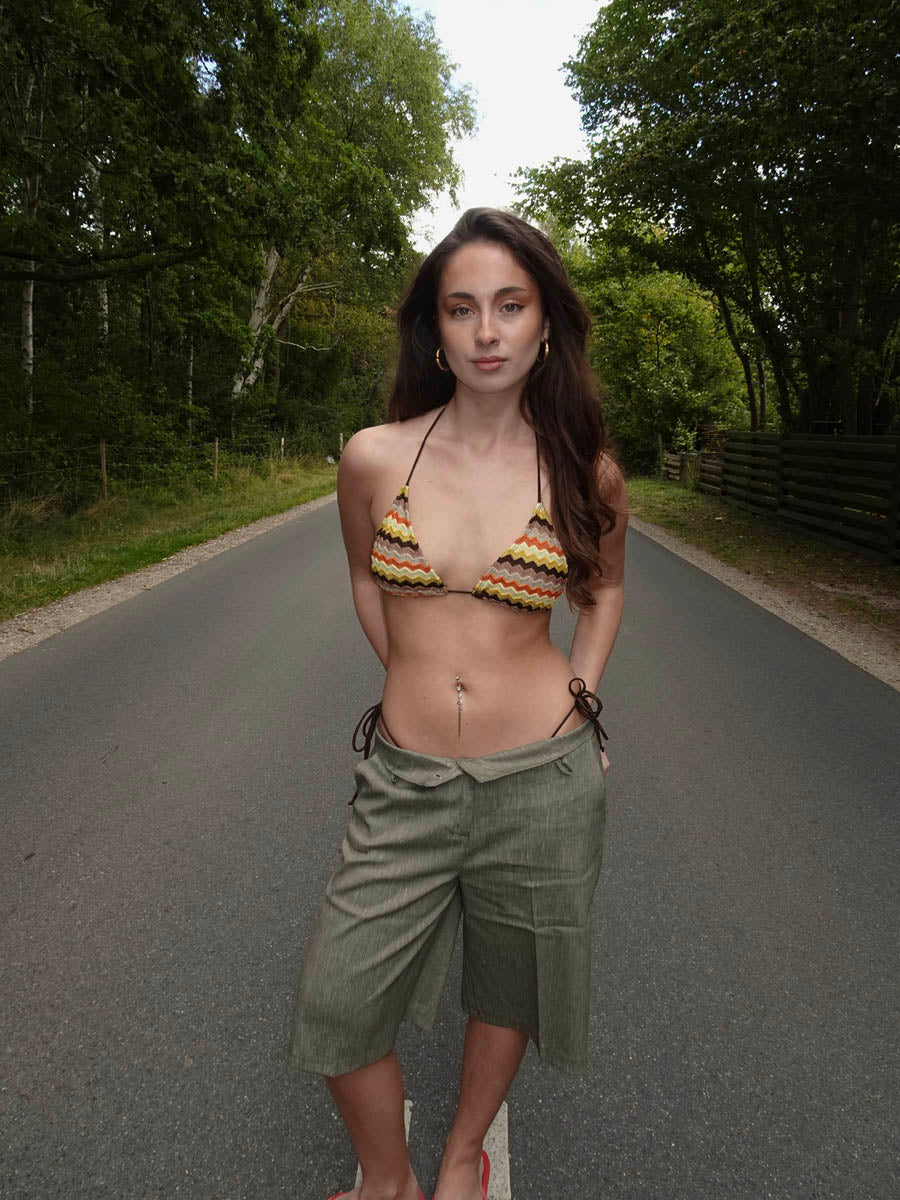 Oceana bikini med zigzag print - Orange/gul/beige