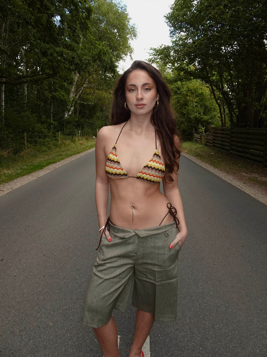 Oceana bikini med zigzag print - Orange/gul/beige