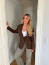 Myna figursyet blazer - Brun
