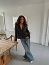Anahita kort blazer - Mørkebrun/Sort