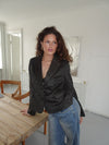 Anahita kort blazer - Mørkebrun/Sort