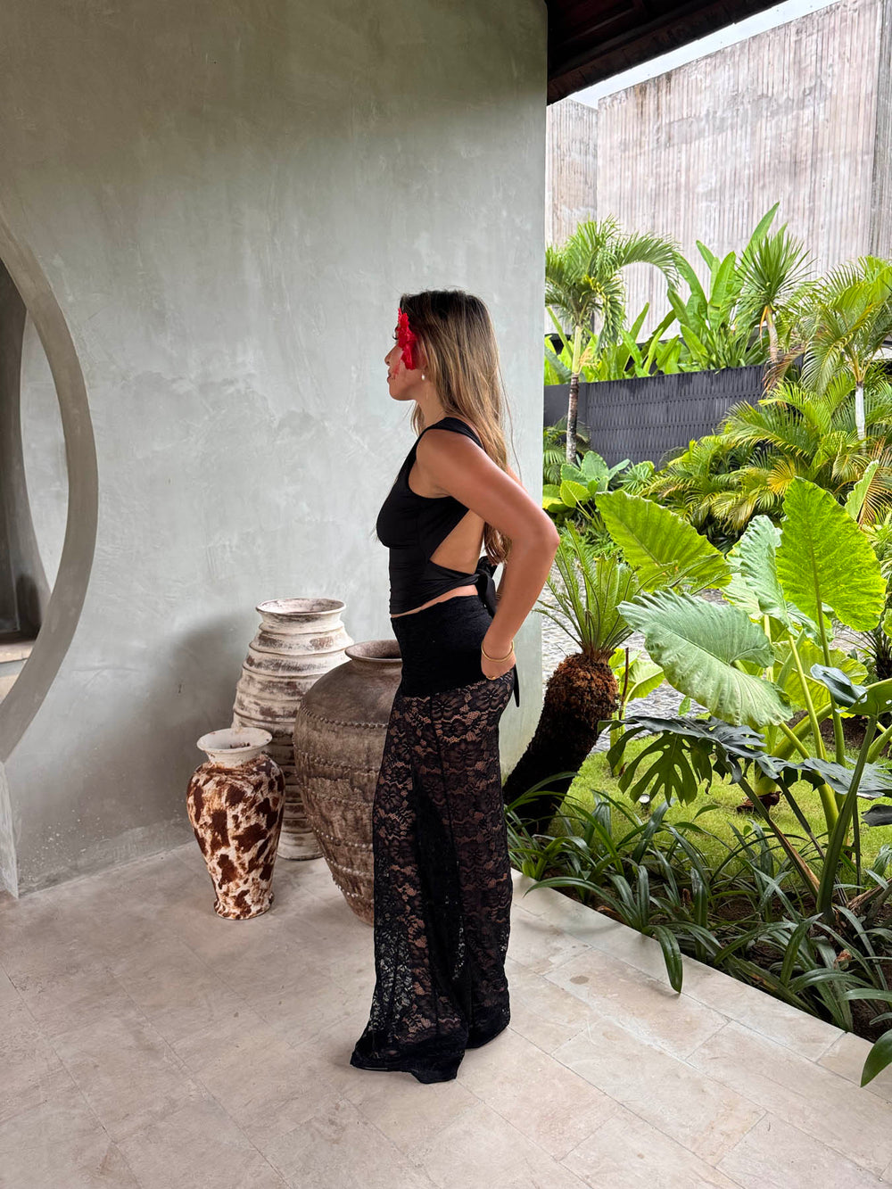 Marly blonde bukser med kant - Sort