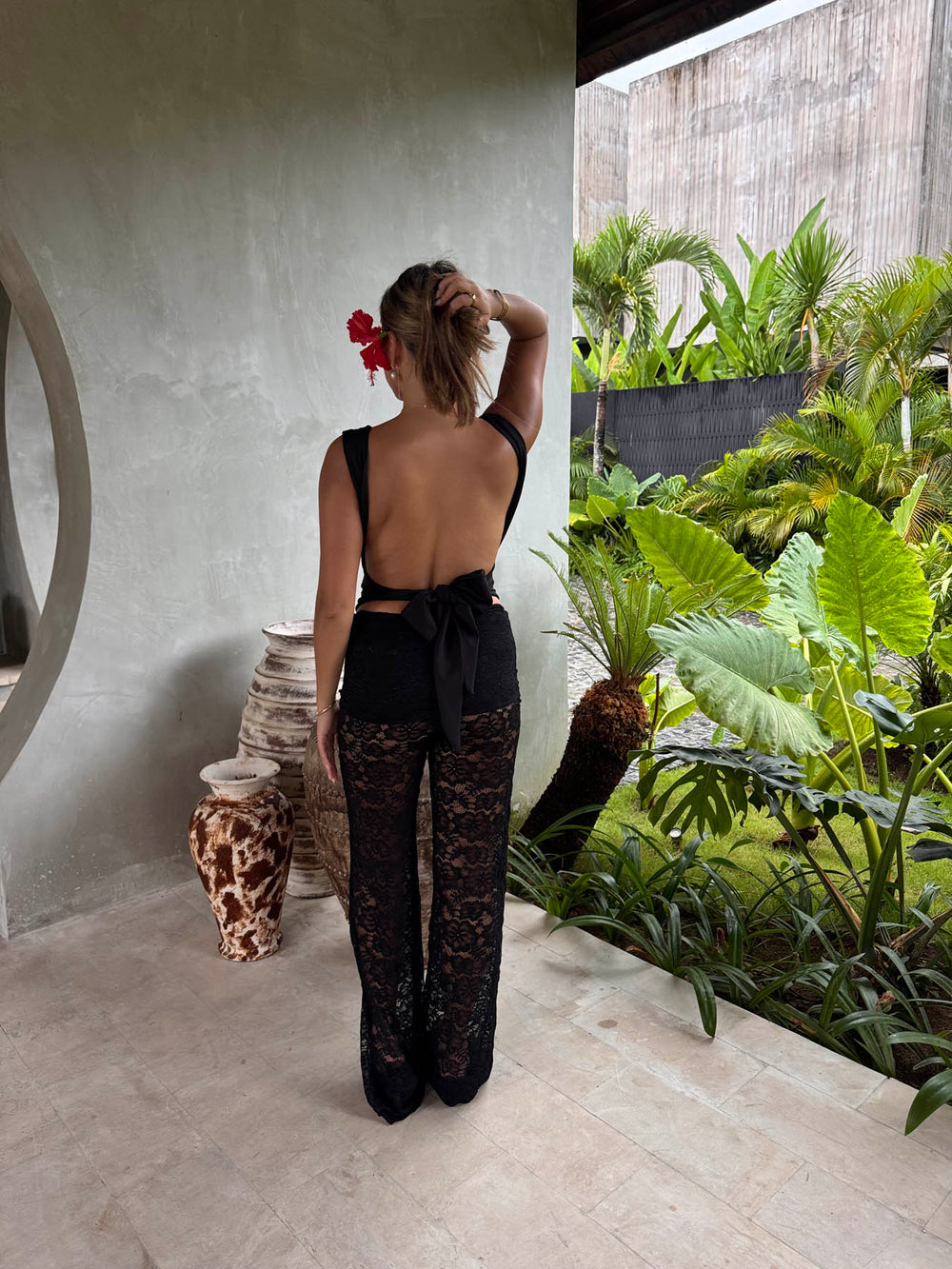 Marly blonde bukser med kant - Sort