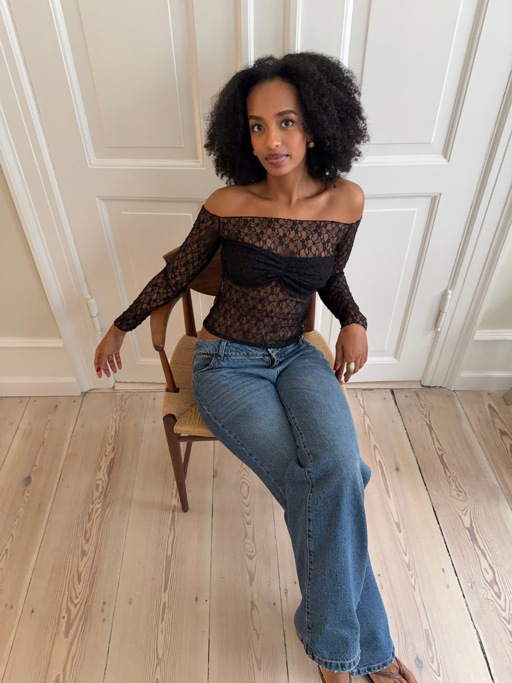 Inez blondebluse - Sort