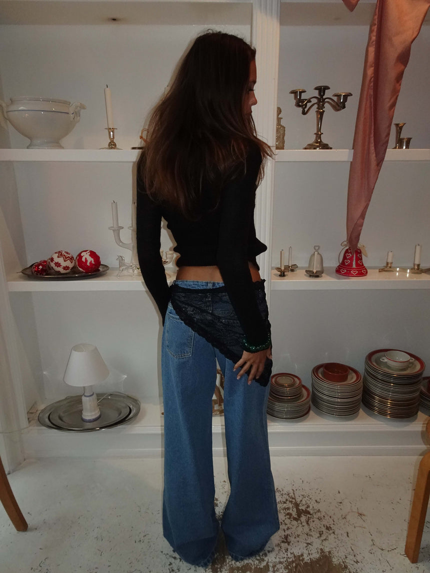 Talina blondetørklæde - Sort