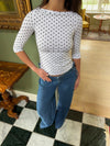 Deva bluse med prikker - Hvid/Sort