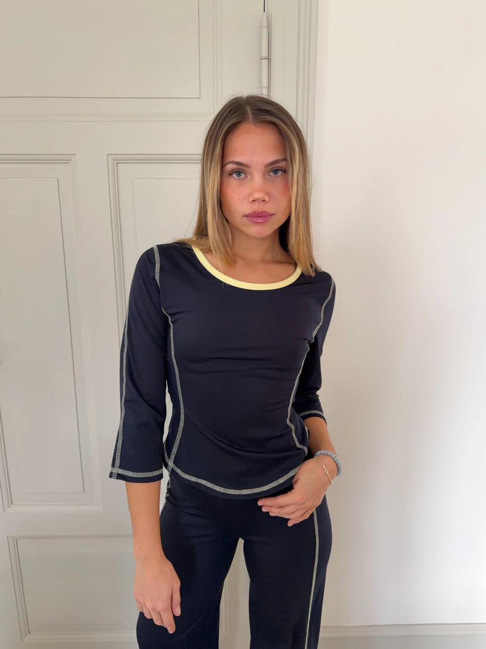 Waverly bluse - Navy/gul