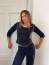Waverly bluse - Navy/gul