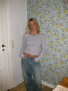 Tulu bluse med knapper - Grå