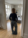 Bluva langærmet bluse i rib - Navy