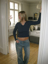 Bluva langærmet bluse i rib - Navy