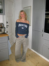 "Boston" off-shoulder bluse - Blå
