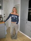 "Boston" off-shoulder bluse - Blå