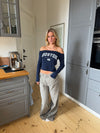 "Boston" off-shoulder bluse - Blå