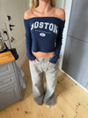 "Boston" off-shoulder bluse - Blå