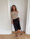 Margit bluse med detalje - Beige