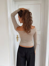 Margit bluse med detalje - Beige