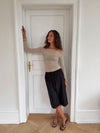 Margit bluse med detalje - Beige