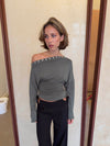 Ukana bluse med knapper - Kaki
