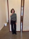 Ukana bluse med knapper - Kaki