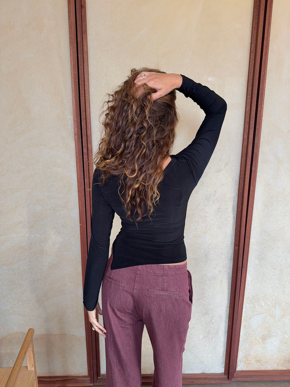 Florine bluse med lange ærmer - Sort