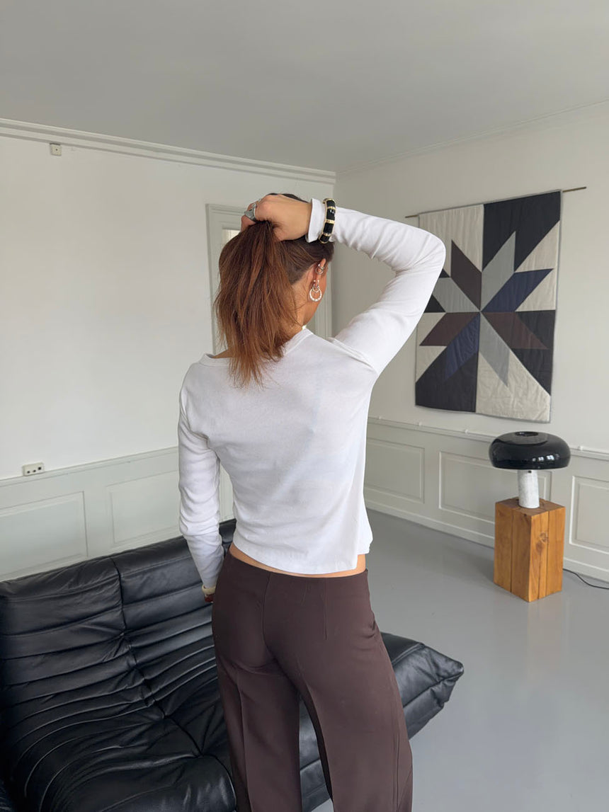 Roleo langærmet bluse - Hvid