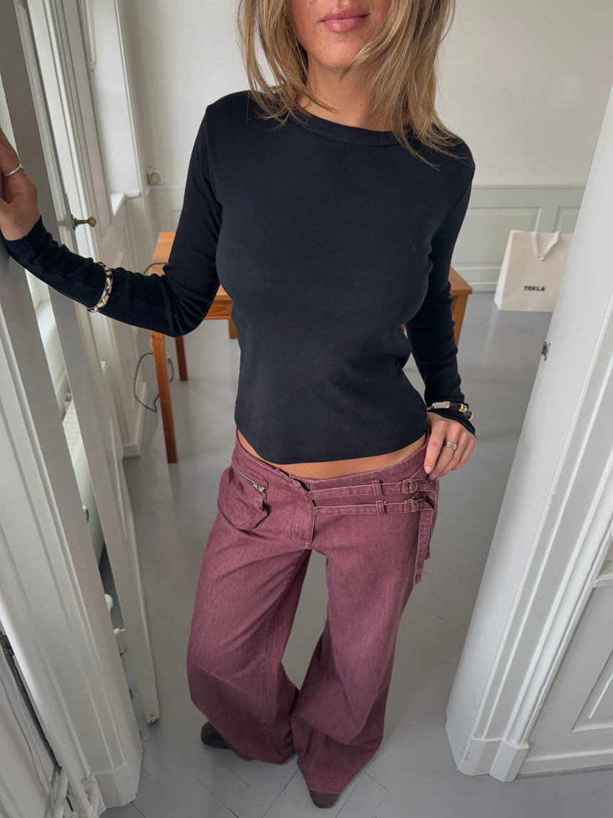 Roleo langærmet bluse - Sort