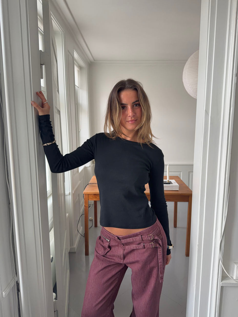 Roleo langærmet bluse - Sort