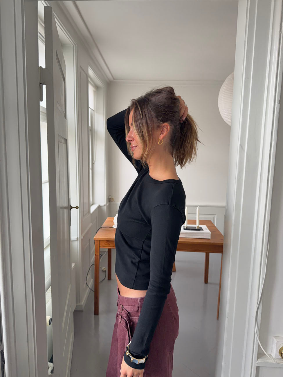 Roleo langærmet bluse - Sort