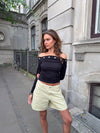 Bibbi bluse med metalringe - Sort