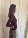 Suzy bluse med striber - Bordeaux og sort