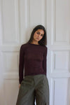 Suzy bluse med striber - Bordeaux og sort