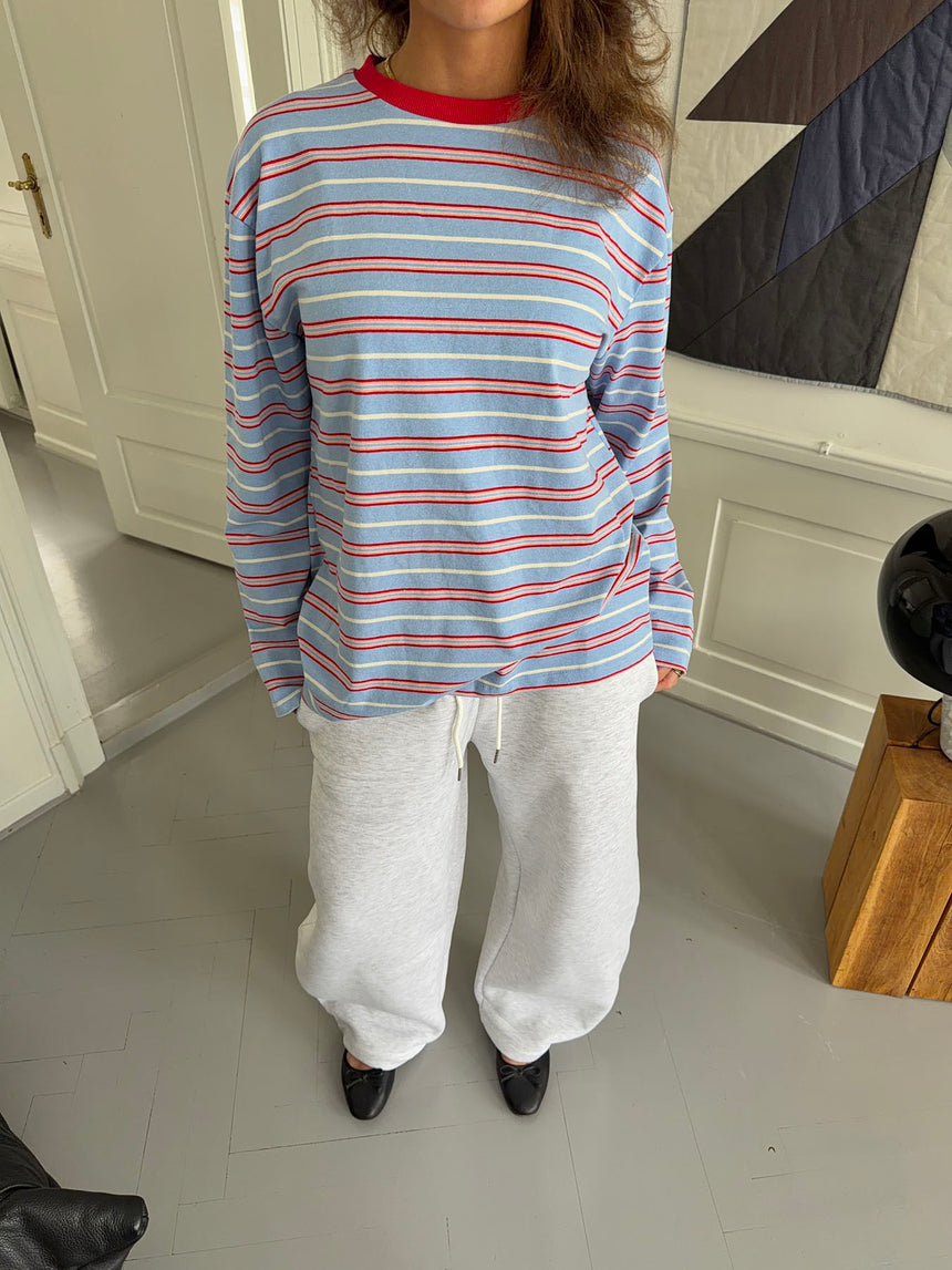 Vera bluse med striber - Rød/hvid/blå