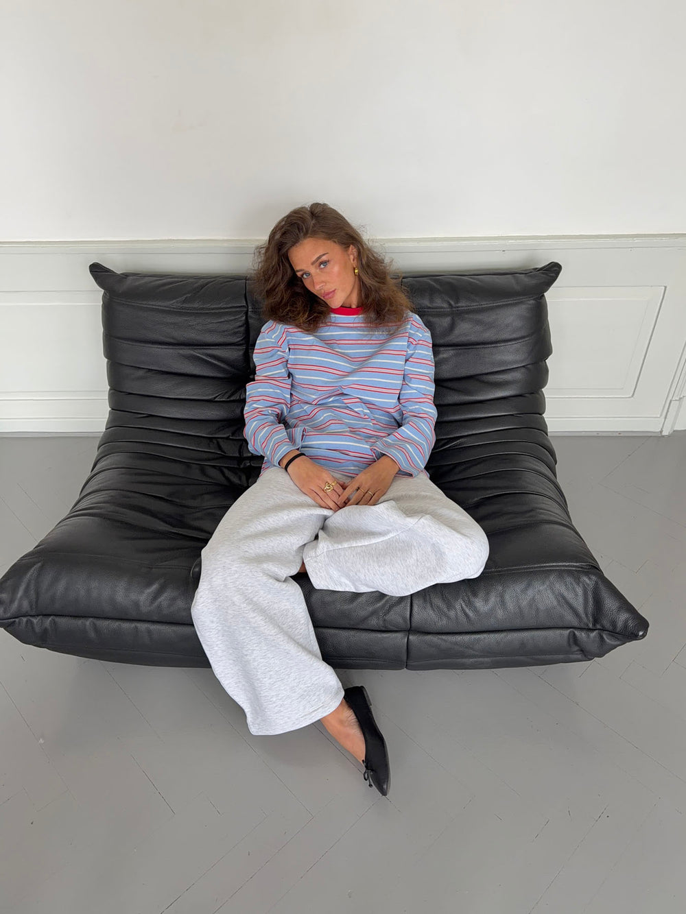 Vera bluse med striber - Rød/hvid/blå