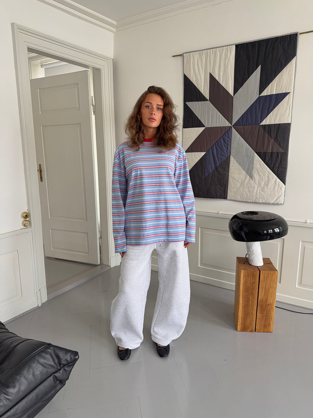 Vera bluse med striber - Rød/hvid/blå